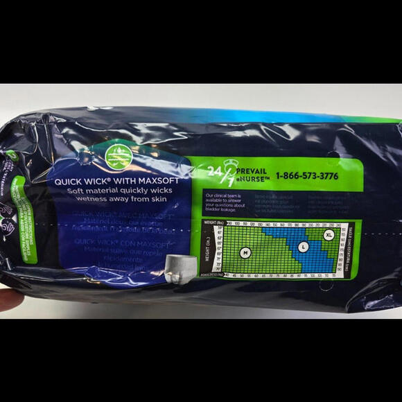 Prevail Daily Incontinence Underwear Pull-Up Diapers Size L 18 Count Pkg - Picture 3 of 3